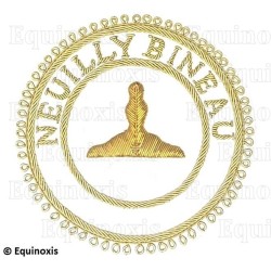 Badge / Macaron GLNF – Grande tenue provinciale – Premier Grand Surveillant – Neuilly Bineau – Brodé main